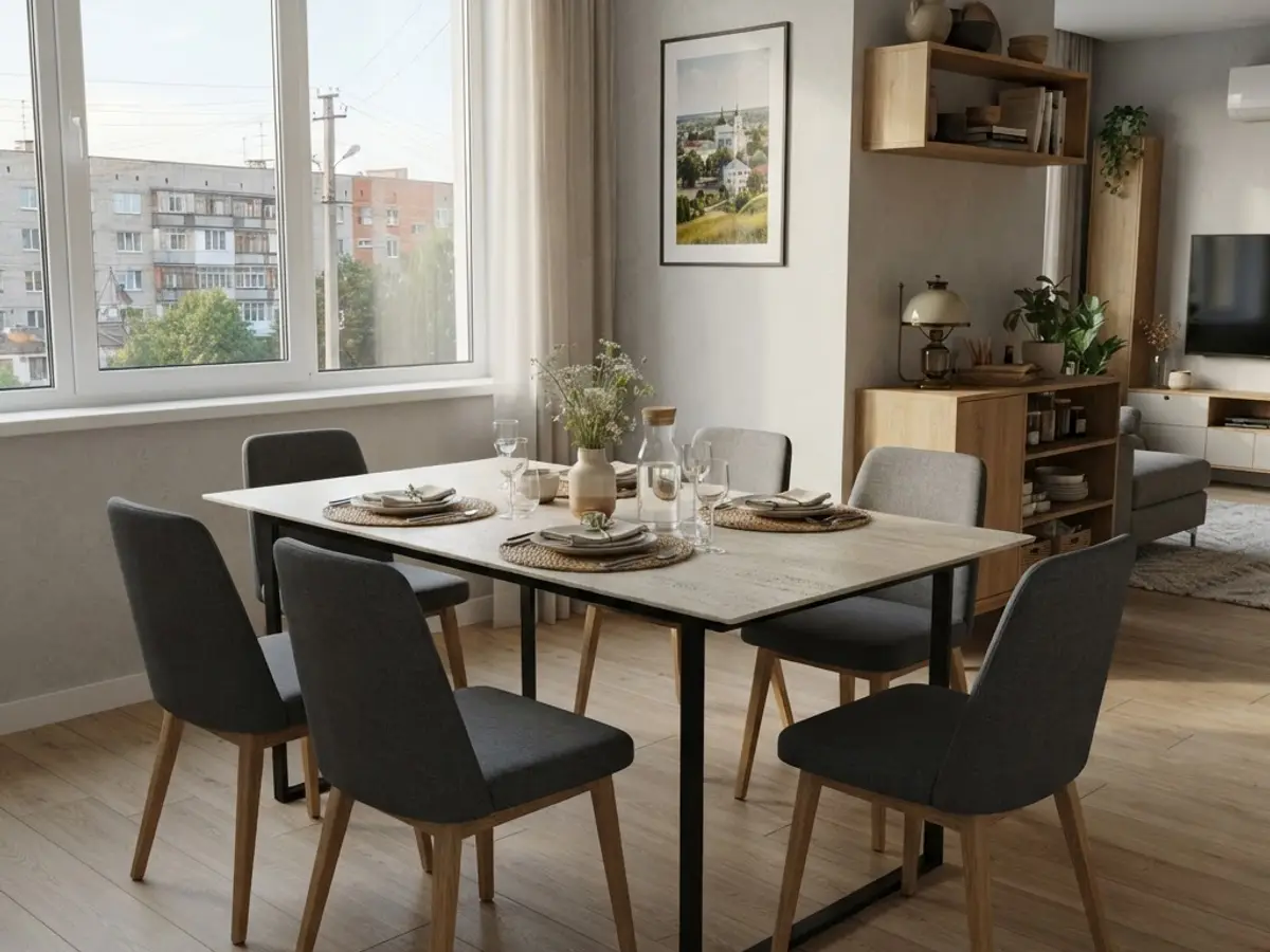 Сімейний стіл із Laminam Travertino