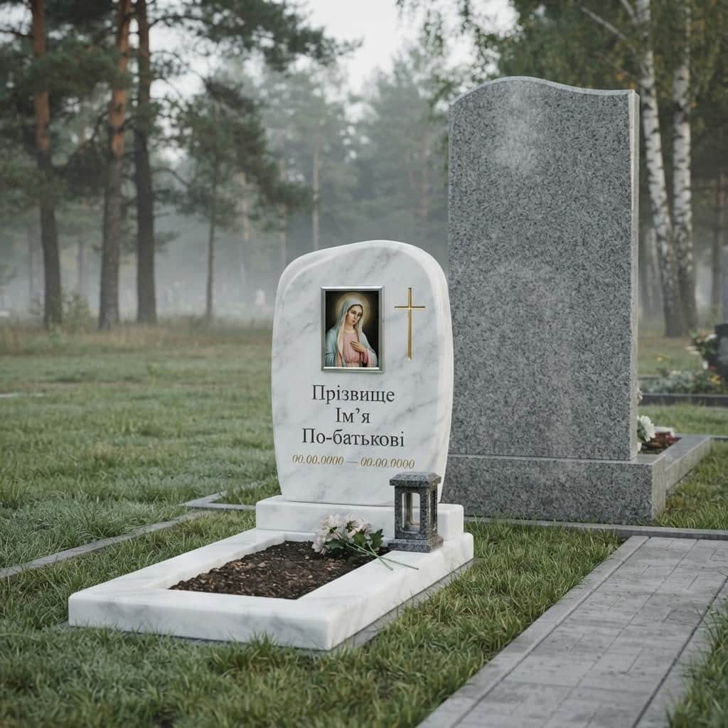 Пам'ятник «Дитячий пам'ятник — білий мармур, проста форма» №113 — дитячий пам'ятник, мармур, білий
