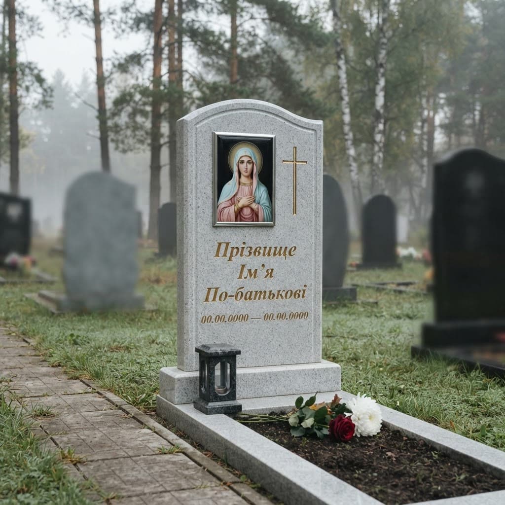 Пам'ятник «Дитячий пам'ятник — покостівський граніт, стандартне оздоблення» №115 — дитячий пам'ятник, покостівський, сірий