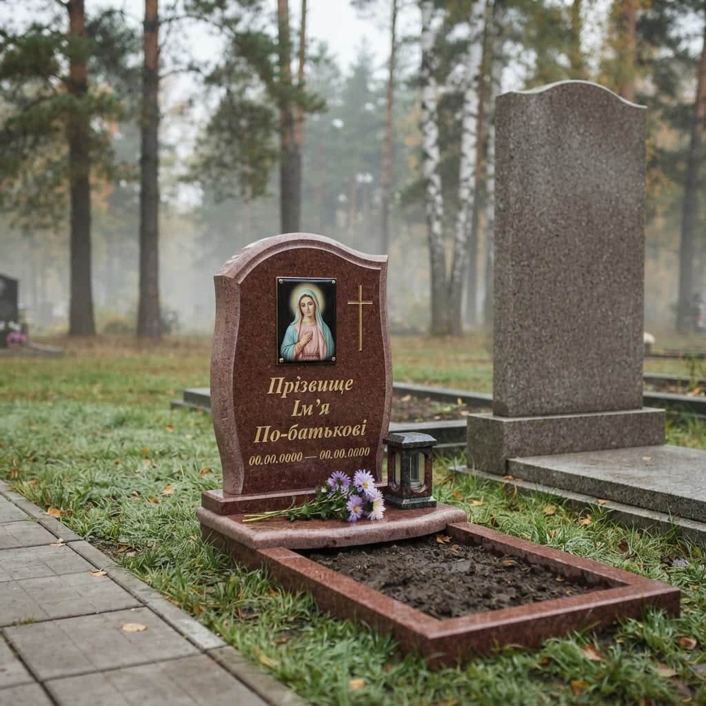 Пам'ятник «Дитячий пам'ятник — межиріцький граніт, стандартне оздоблення» №120 — дитячий пам'ятник, межиріцький, червоний