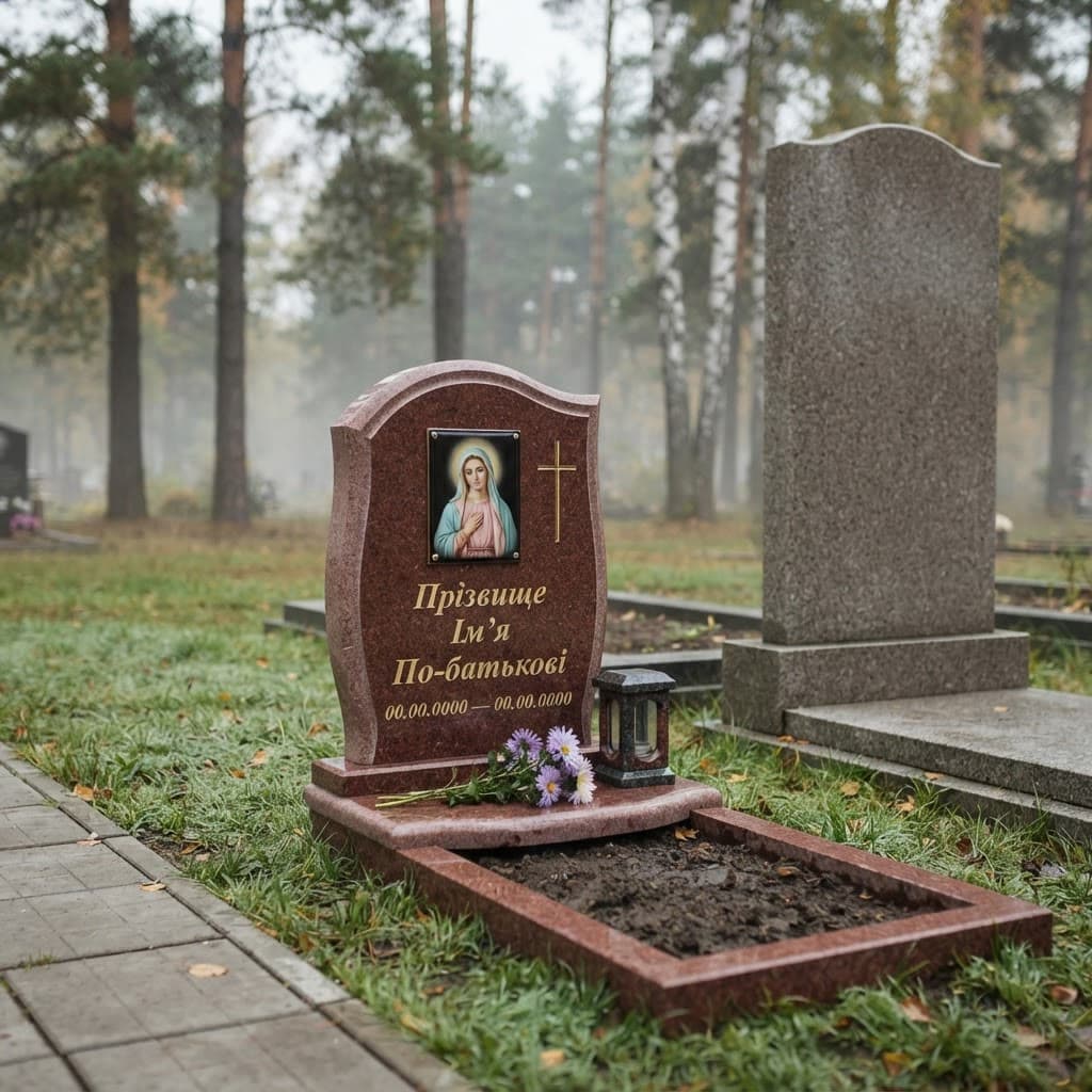 Пам'ятник «Дитячий пам'ятник — межиріцький граніт, стандартне оздоблення» №120 — дитячий пам'ятник, межиріцький, червоний