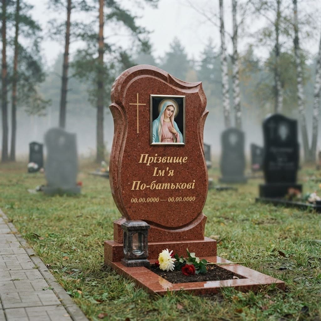 Пам'ятник «Дитячий пам'ятник — лезниківський граніт, складне різьблення» №121 — дитячий пам'ятник, лезниківський, червоний